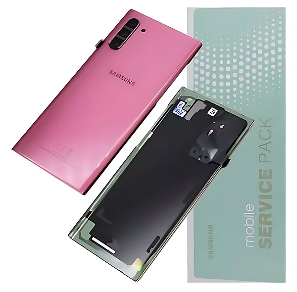 For Samsung Note 10 , N970 - Replacement Battery Cover , Rear Panel With Camera Lens - Aura Pink - Service Pack - GH82 - 20528F