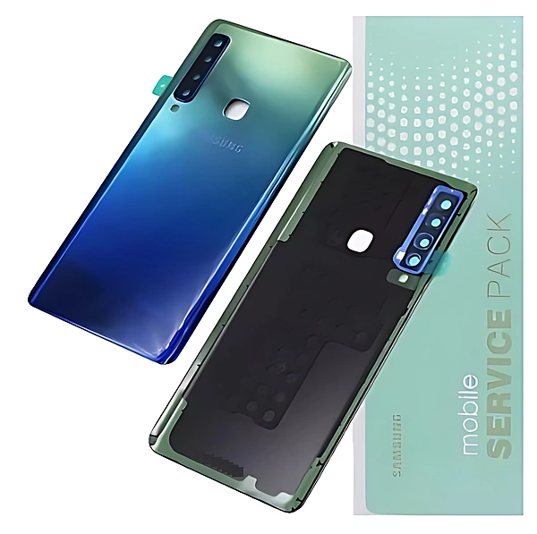 For Samsung A9 2018 , A920 - Replacement Battery Cover , Rear Panel With Camera Lens - Blue - Service Pack - GH82 - 18239B