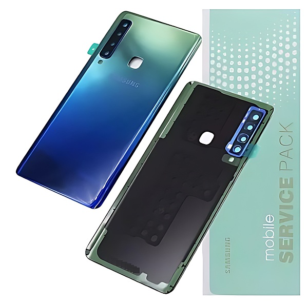 For Samsung A9 2018 , A920 - Replacement Battery Cover , Rear Panel With Camera Lens - Blue - Service Pack - GH82 - 18239B
