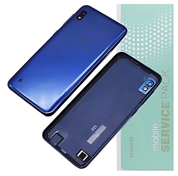 For Samsung A10 , A105 - Replacement Battery Cover , Rear Panel With Camera Lens - Blue - Service Pack - GH82 - 20232B