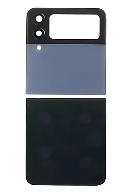 For Samsung Z Flip 4 , F721 - Replacement Battery Cover , Rear Panel With Camera Lens - Blue