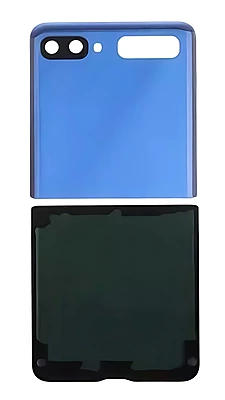 Samsung Z Flip , F700 - Replacement Battery Cover , Rear Panel With Camera Lens - Blue