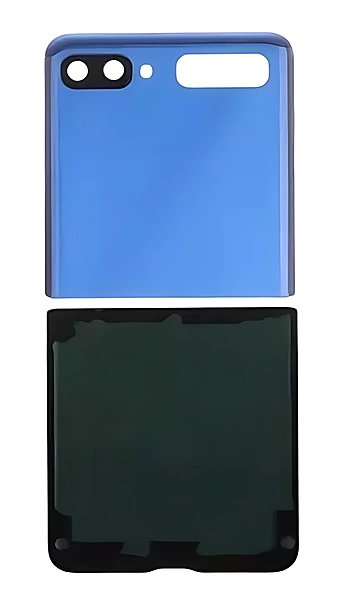 Samsung Z Flip , F700 - Replacement Battery Cover , Rear Panel With Camera Lens - Blue