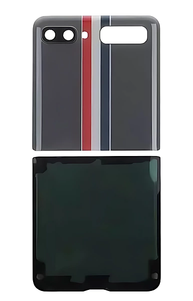 Samsung Z Flip , F700 - Replacement Battery Cover , Rear Panel With Camera Lens - Grey
