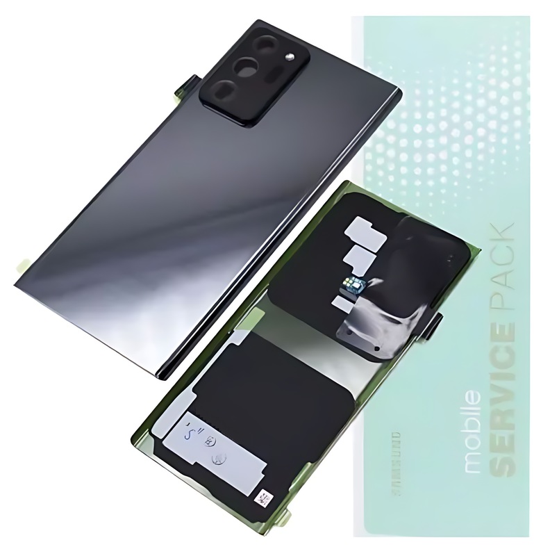 For Samsung Note 20 Ultra 5G , N986 - Replacement Battery Cover , Rear Panel With Camera Lens - Mystic Black - Service Pack - GH82 - 23281A