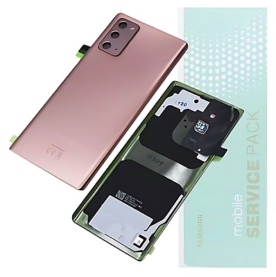 For Samsung Note 20 5G , N981 - Replacement Battery Cover , Rear Panel With Camera Lens - Mystic Bronze - Service Pack - GH82 - 23299B