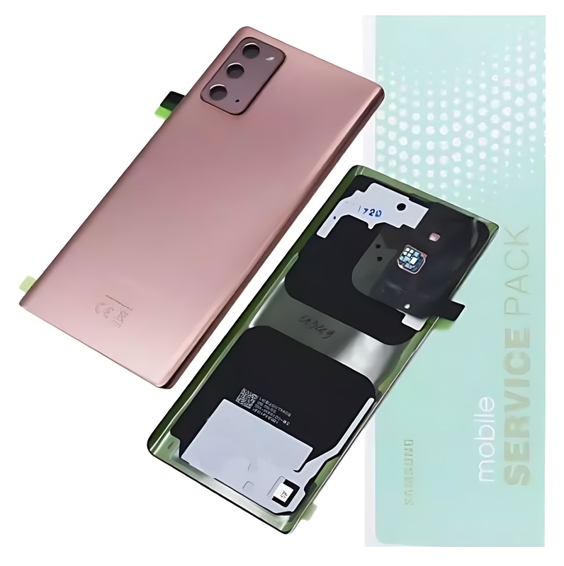For Samsung Note 20 5G , N981 - Replacement Battery Cover , Rear Panel With Camera Lens - Mystic Bronze - Service Pack - GH82 - 23299B