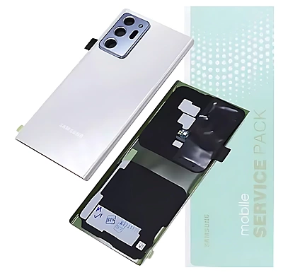 For Samsung Note 20 Ultra 5G , N986 - Replacement Battery Cover , Rear Panel With Camera Lens - Mystic White - Service Pack - GH82 - 23281C