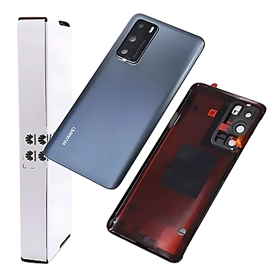 For Huawei P40 - Replacement Battery Cover , Rear Panel With Camera Lens - Silver Frost - Service Pack - 02353MGF