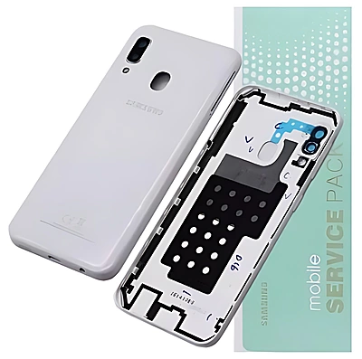 For Samsung A20e , A202 - Replacement Battery Cover , Rear Panel With Camera Lens - White - Service Pack - GH82 - 20125B