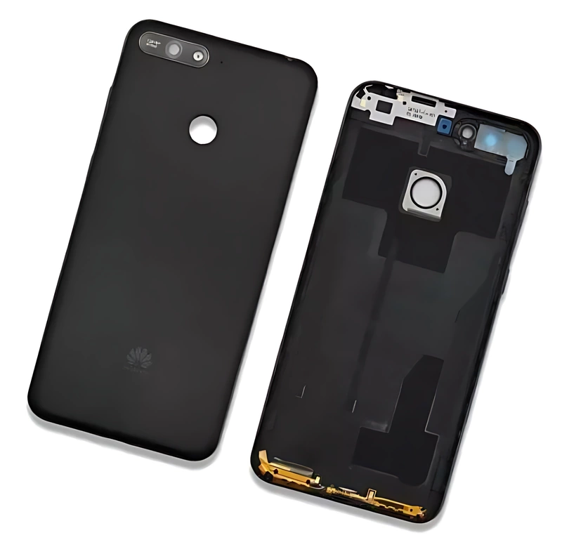 Genuine Huawei Y6 Prime 2018 - Replacement Battery Cover With Camera Lens & Buttons - Black - Original