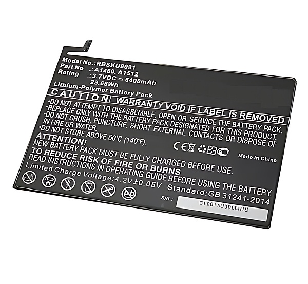 For iPad Mini 2 - Mini 3 - Replacement Battery A1489 A1512 - 6400mAh 3.7V