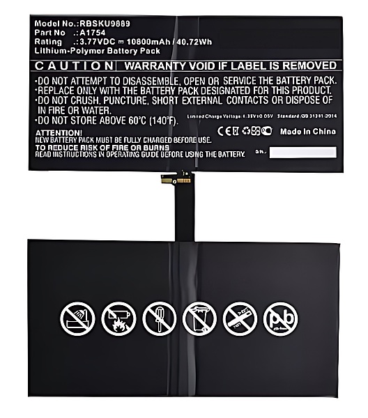 For iPad Pro 12.9 2nd Gen (2017) - Replacement Battery - A1754 - 10800mAh