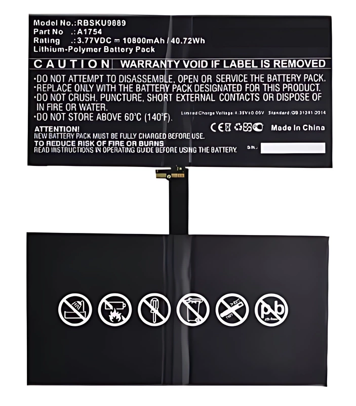 For iPad Pro 12.9 2nd Gen (2017) - Replacement Battery - A1754 - 10800mAh