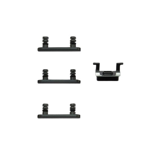 Apple iPhone 7 , 8 Plus - Replacement Buttons Set With Rubber Spacers - Black