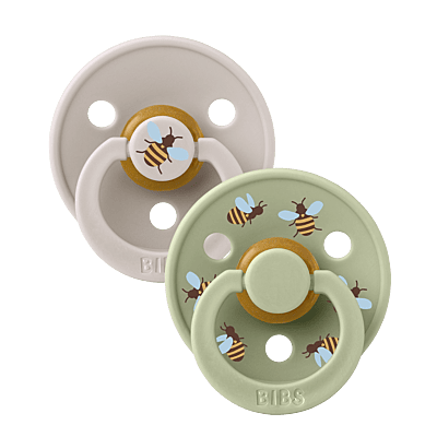 BIBS Pacifier Studio Colour 2 PACK Bumblebee Latex size 2 Mushroom Mix