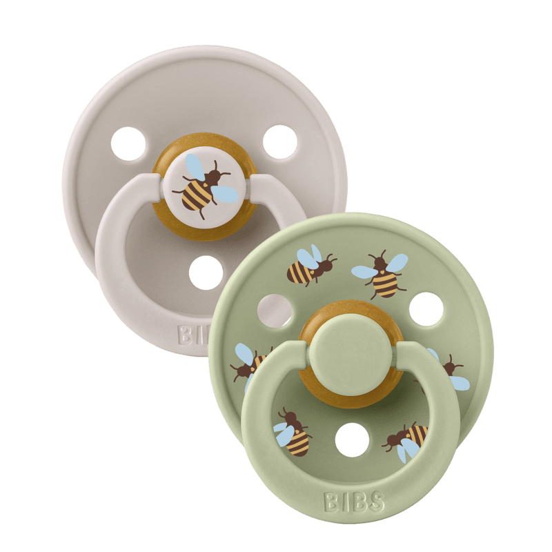 BIBS Pacifier Studio Colour 2 PACK Bumblebee Latex size 2 Mushroom Mix