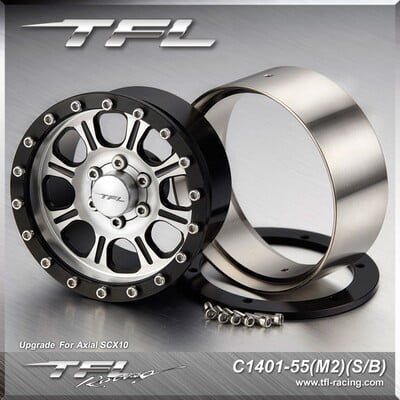 TFL 1.9 inch 8-Spoke H/Duty Wheel (Black/Silver) TFL 1.9 inch 8-Spoke H/Duty Wheel (Black/Silver)