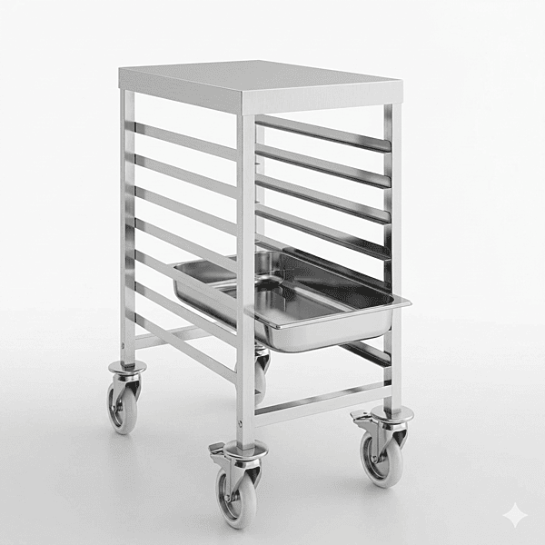 Carro Bajo Gastronorm 2/1 Dim: 650X740X860 Montado