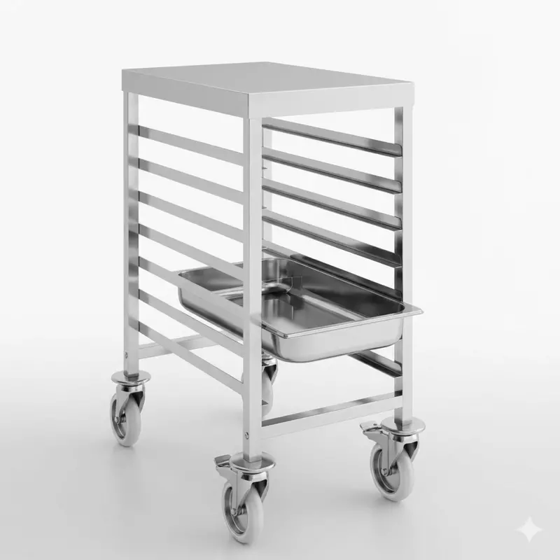 Carro Bajo Gastronorm 2/1 Dim: 650X740X860 Montado