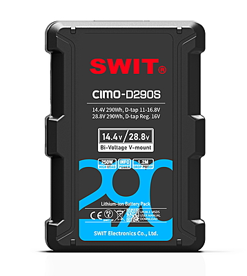 CIMO-D290S | 290Wh 28V/14V Smart Battery, V-mount, also ideal for long term use or high power draw lights
