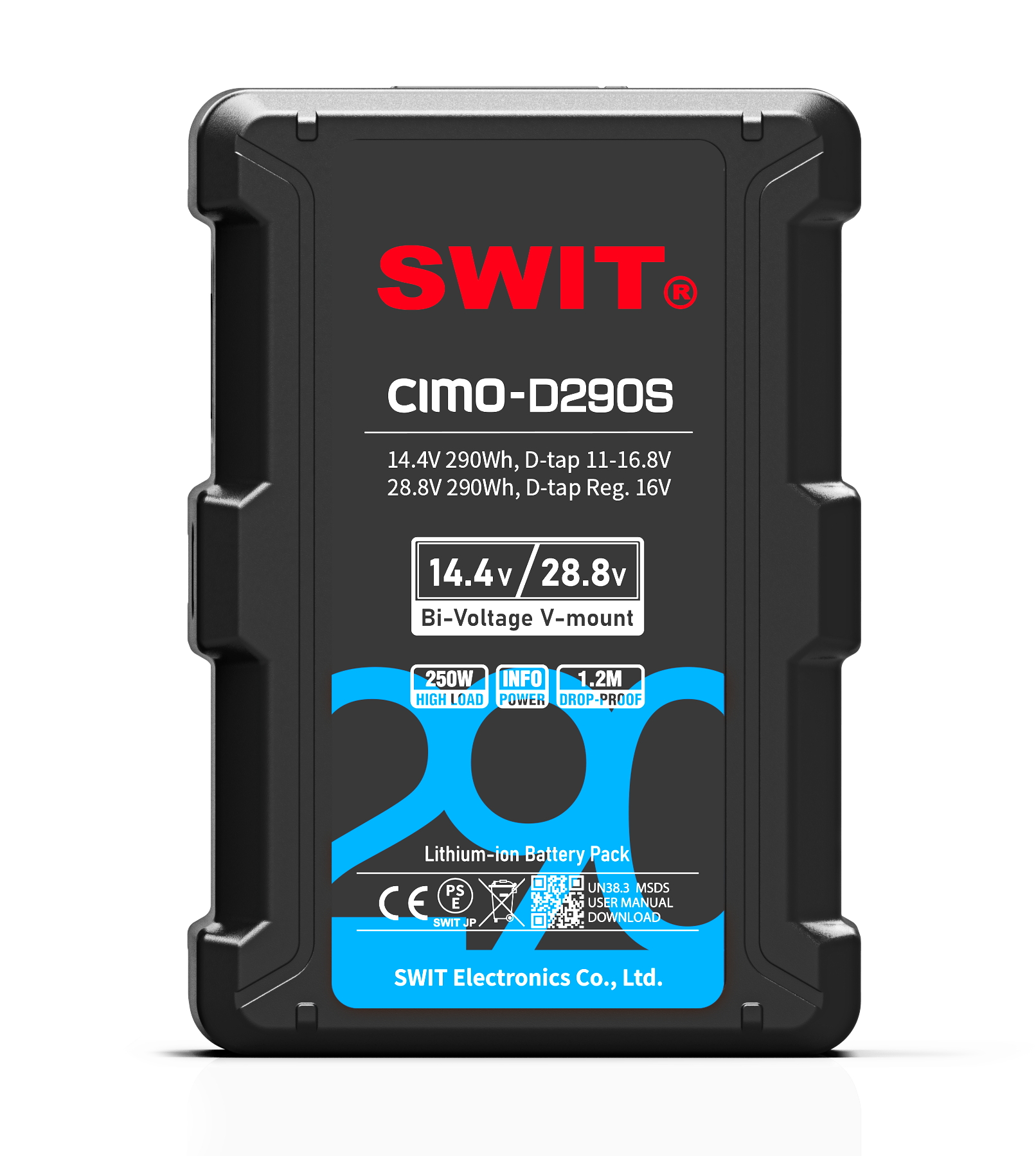 CIMO-D290S | 290Wh 28V/14V Smart Battery, V-mount, also ideal for long term use or high power draw lights CIMO-D290S | 290Wh 28V/14V Smart Battery, V-mount, also ideal for long term use or high power draw lights