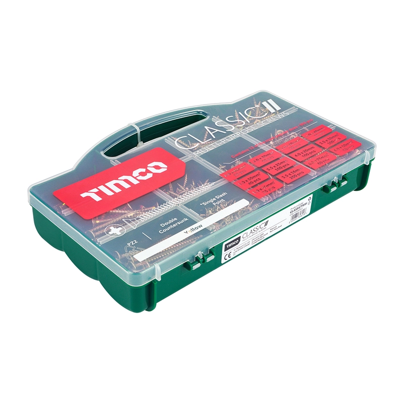 TIMCO Classic Multi-Purpose Screws Mixed Tray – 895 Pieces - Classic Tray