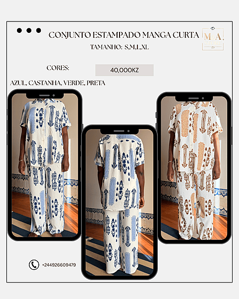 Conjunto Estampado Manga/Curta
