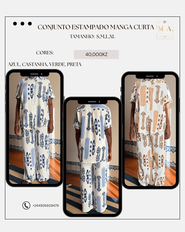 Conjunto Estampado Manga/Curta