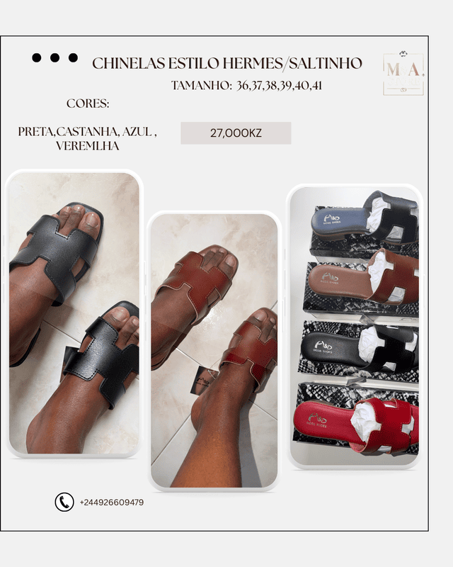 Chinelas Estilo Hermes-Saltinho