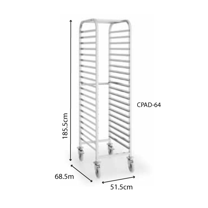 Carro Alto Past. 600X400 Dim: 515X685X1855 Desmont