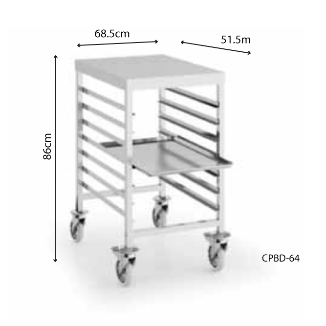 Carro Bajo Past. 600X400 Dim: 685X515X860 Desmont