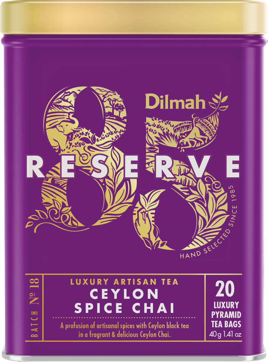 DILMAH CEYLON SPICE CHAI 85 RESERVE LLTB TIN CADDY (SQUARE) 20