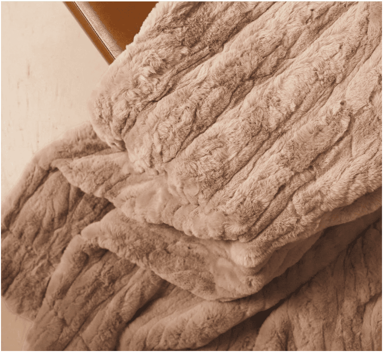 WARO par Plaids Cocooning - Plaid Fausse Fourrure Ecorce