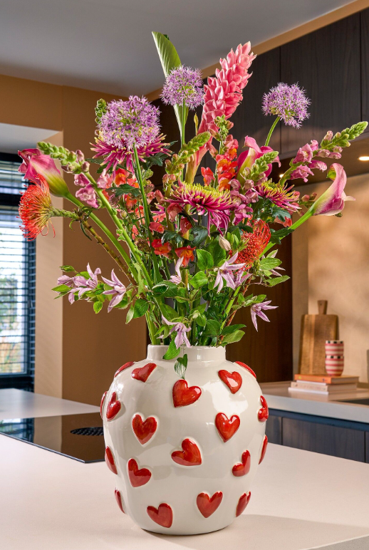 EDELMAN - Hearts vase blanc