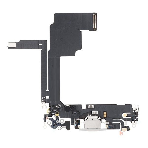 Genuine iPhone 15 Pro - Replacement Charging Port Flex Cable With Microphone - Original - Reclaimed - White Titanium