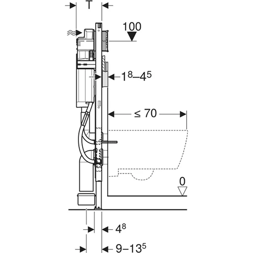 Geberit Duofix elements sienas tualetes podam, 112 cm, ar Sigma 12 cm zemapmetuma skalojamo tvertni, cilvēkiem ar īpašām vajadzībām Geberit Duofix elements sienas tualetes podam, 112 cm, ar Sigma 12 cm zemapmetuma skalojamo tvertni, cilvēkiem ar īpašām vajadzībām