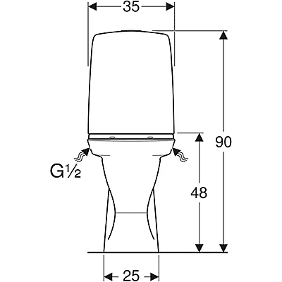 Ifö Spira 6261 grīdas tualetes pods, paaugstināts, ar vertikālu un nosegtu izvadu, 2 režīmu skalošana, Rimfree Ifö Spira 6261 grīdas tualetes pods, paaugstināts, ar vertikālu un nosegtu izvadu, 2 režīmu skalošana, Rimfree