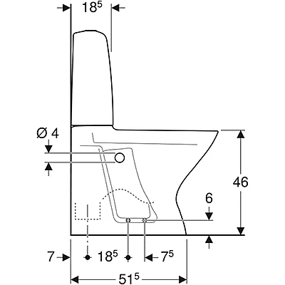 Ifö Spira 6261 grīdas tualetes pods, paaugstināts, ar vertikālu un nosegtu izvadu, 2 režīmu skalošana, Rimfree Ifö Spira 6261 grīdas tualetes pods, paaugstināts, ar vertikālu un nosegtu izvadu, 2 režīmu skalošana, Rimfree