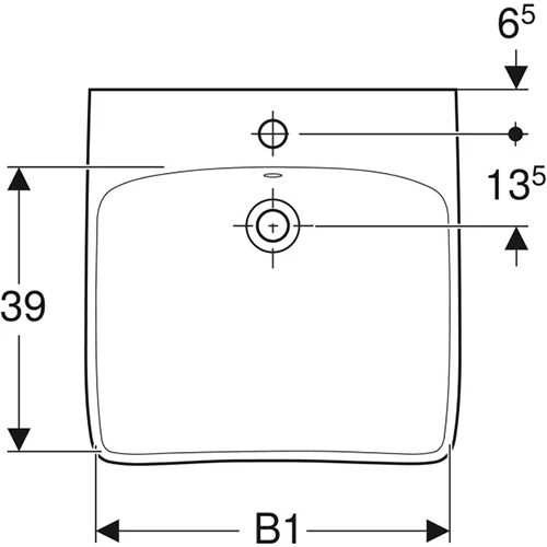 Geberit Selnova izlietne, cilvēkiem ar īpašām vajadzībām 60x53x55cm (502.769.00.7)