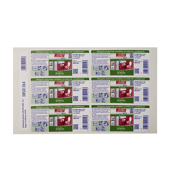 Handsprüher Etiketten | MILIZID SHINE ECO | 6 Etiketten