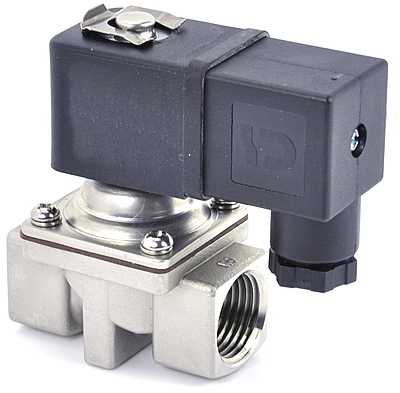 Solenoid Valve 1/2"BSP 2/2 NC 304SS 0.3-2bar VITON 24VDC IP65