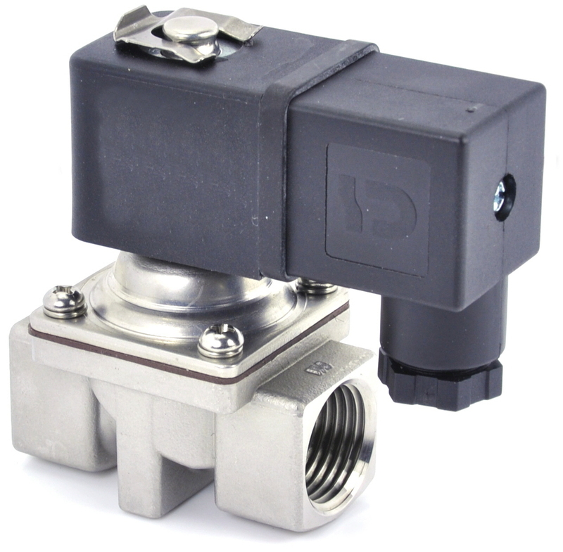 Solenoid Valve 1/2"BSP 2/2 NC 304SS 0.3-2bar VITON 24VDC IP65 Solenoid Valve 1/2"BSP 2/2 NC 304SS 0.3-2bar VITON 24VDC IP65