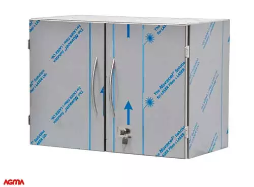 N039 - Pensile con porte battenti e serratura, dim. 700x360x500mm