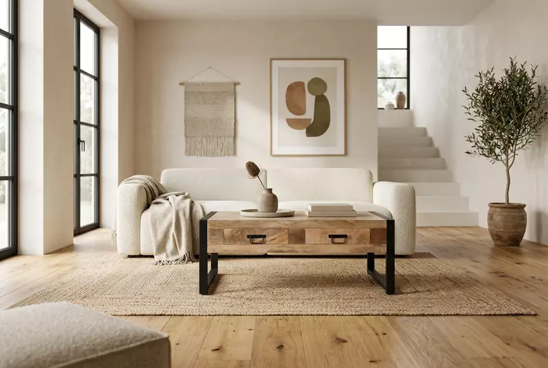 Ember Coffee Table 120 2-Drawer Almond