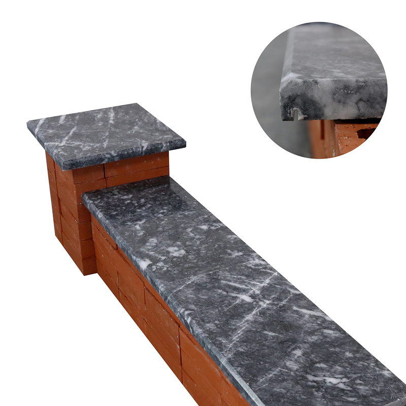 Dark Grey Veined Marble Wall Coping