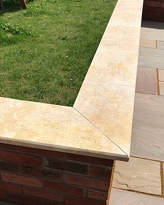 Dark Yellow Limestone Wall Coping (3cm thick)