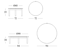Oda Coffee Table D68cm