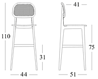 Titus Bar Stool Tobacco Stained Beech