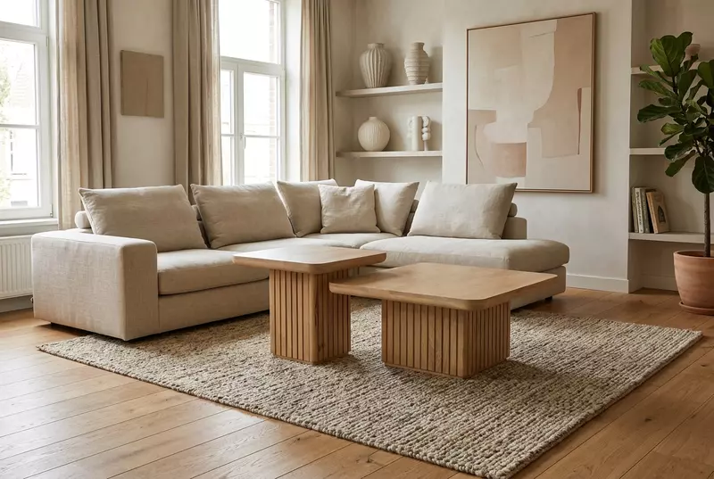 Cane Coffee Table None Almond